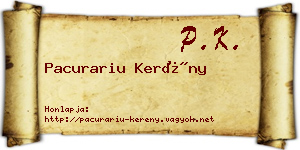 Pacurariu Kerény névjegykártya